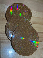 Holographic shimmer coasters