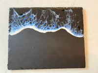 Resin ocean on slate cheese board