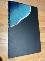Mini Ocean wave resin on slate sushi board