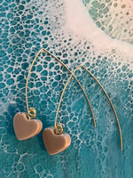 Latte beige mini resin heart earrings