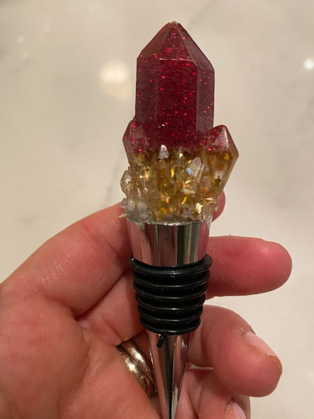 Red and gold wine topper