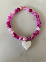 Gemstone bead heart bracelet