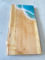 Spalted maple charcuterie board with double ocean wave 🌊