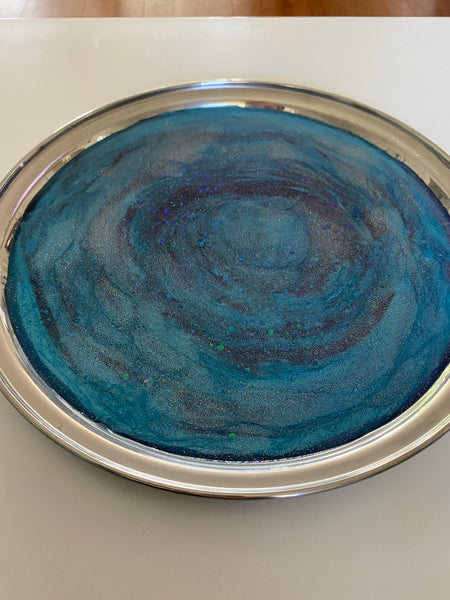 Stainless steel galaxy tray.