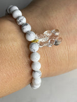 Natural gemstone bracelet with clear resin gummy bear