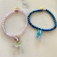 Two Stacking glitter glass bead bracelets