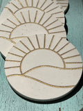 Golden sun coasters