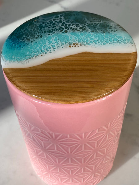 Ceramic ocean resin canister.