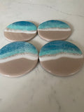 Ceramic ocean coasters. 🌊 (set of four)