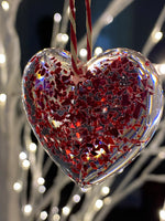 Christmas ornament - Red sparkle heart ornament
