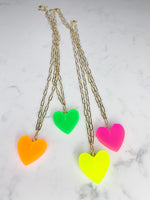 Neon heart necklace