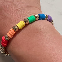 Rainbow heishi bead bracelet 🌈