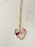 Pressed flowers resin necklace