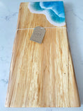 Spalted maple charcuterie board with double ocean wave 🌊