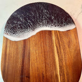 Ocean 🌊 resin acacia wood oval cheese board.