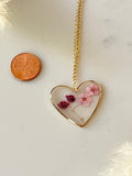 Pressed flowers resin necklace