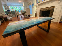 Live edge reclaimed spalted maple Ocean resin coffee table